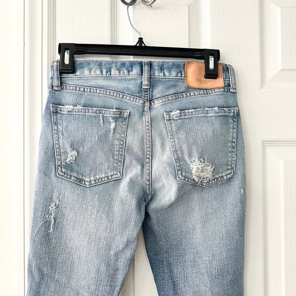 Moussy Denim Mid Rise Distressed Busted Knee Raw Ankle Hem Skinny Jeans 25 - Picture 4 of 10